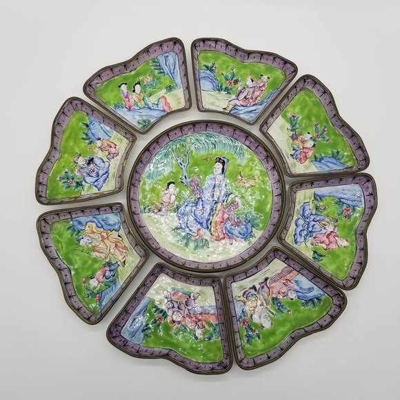 missing brand Other - Antique Chinese Cloisonne Enamel Sweet Meat  Dish
